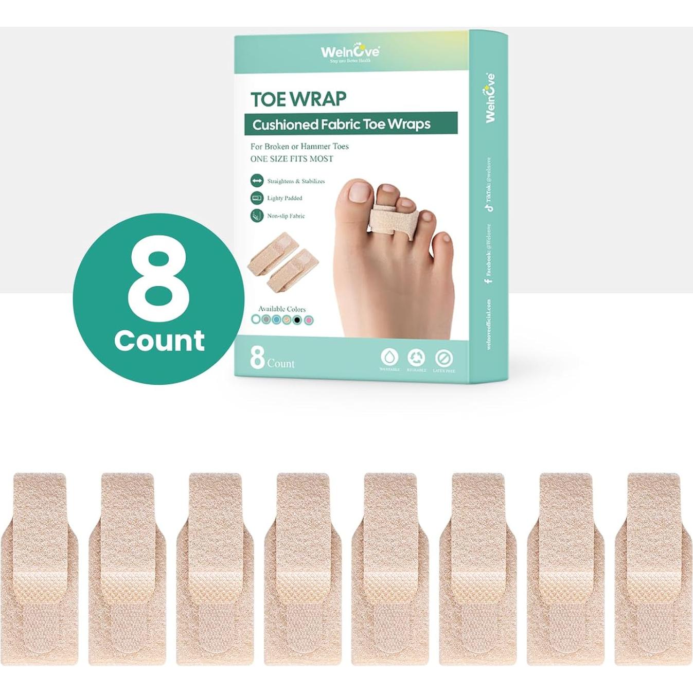 Corrector de Dedo en Martillo Welnove - 8 Vendajes Beige