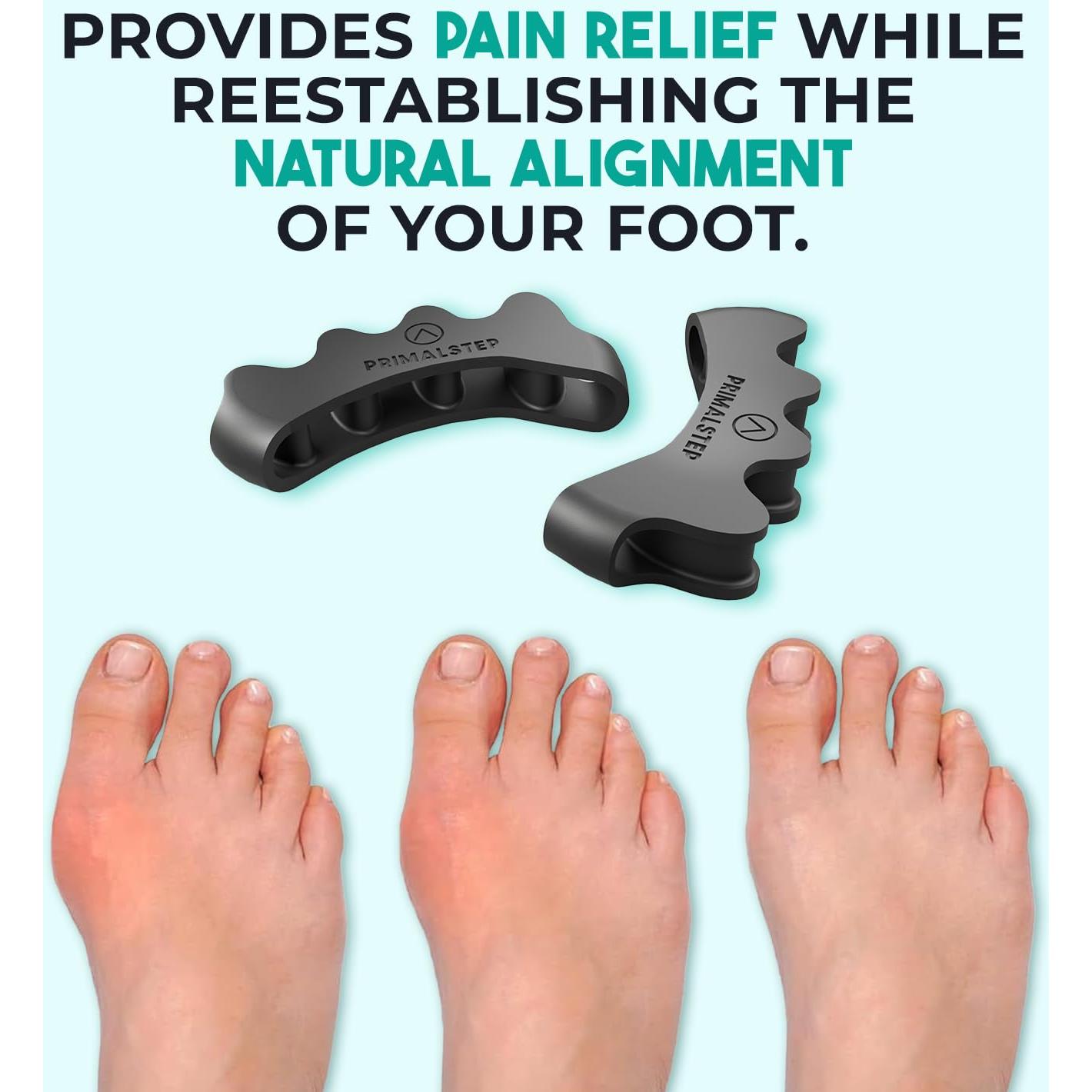 Separadores de Dedos PrimalStep - Tamaño Grande - Alivio para Juanetes y Fascitis Plantar
