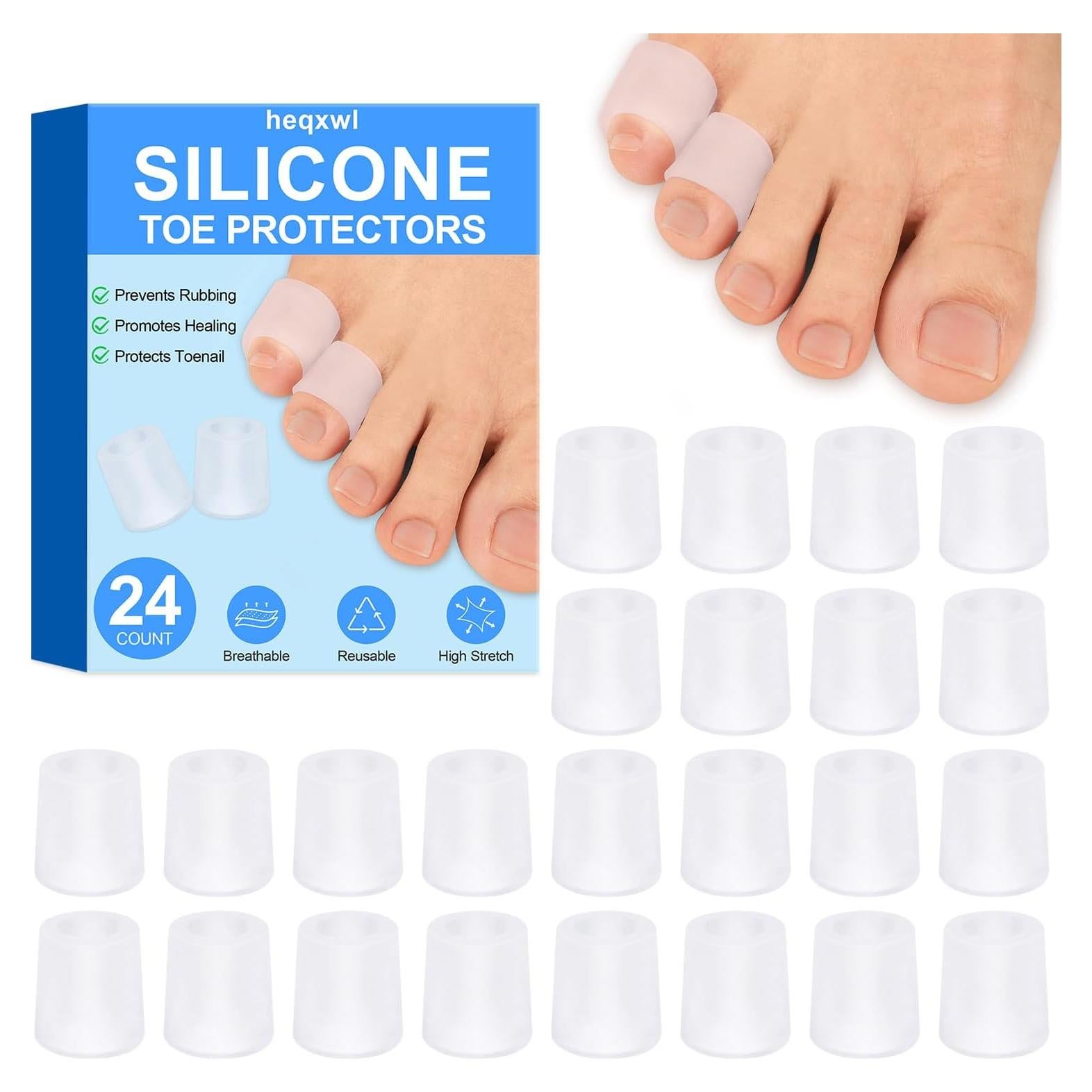 24 Protectores de Dedos de Silicona heqxwl para Alivio del Dolor