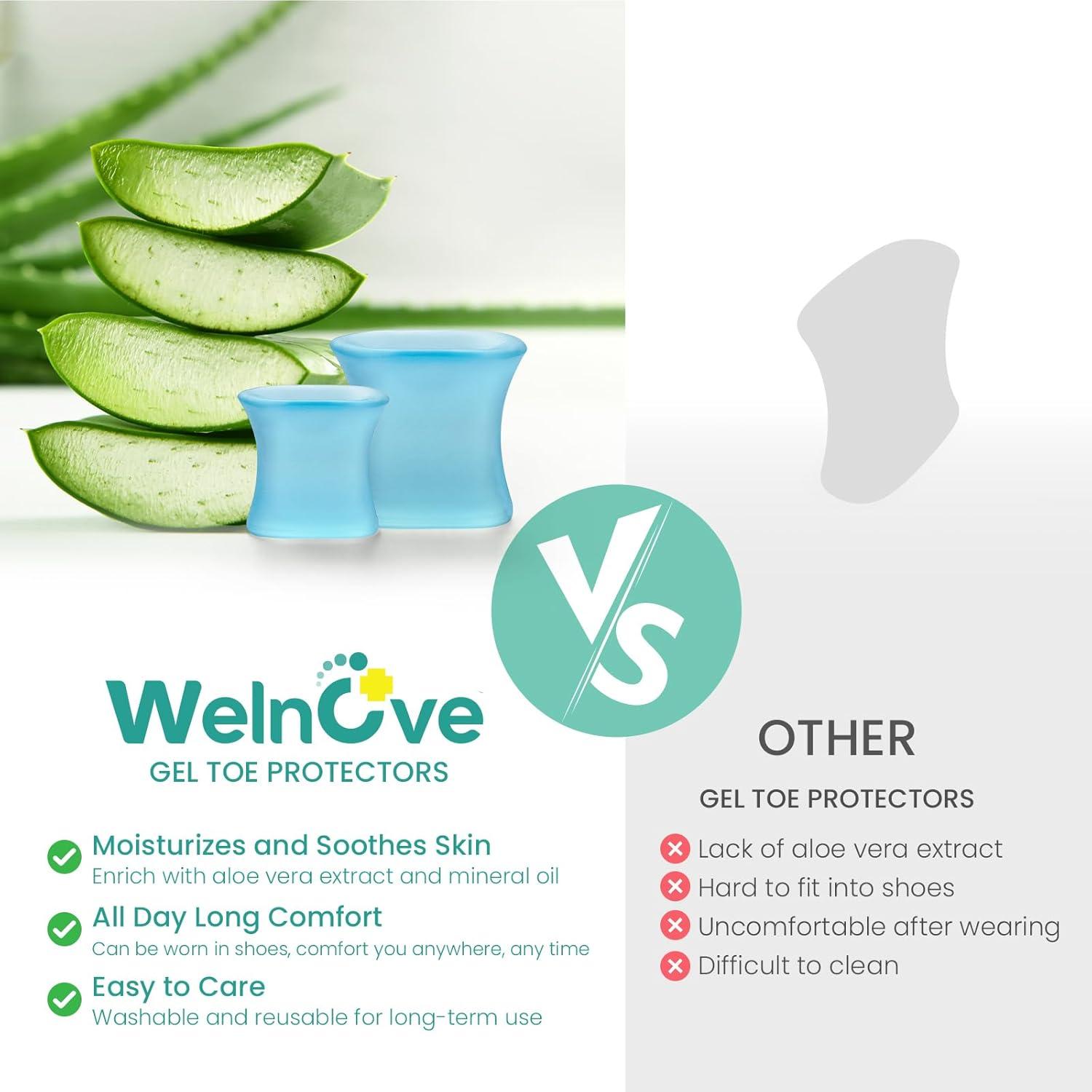 Separadores de Dedos de Gel Welnove - 8 Espaciadores de Silicona