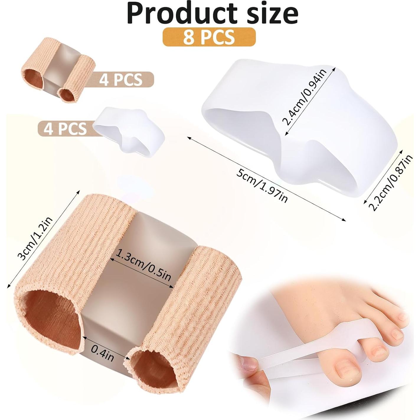 Separadores de Dedos de Gel Qianyu - Paquete de 8 Piezas