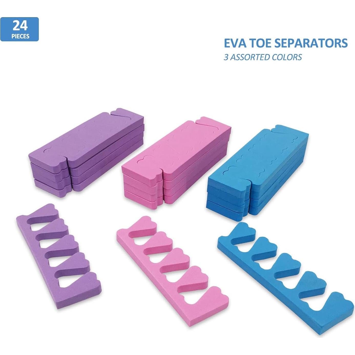 Separadores de Dedos EVA Biguphate - 24 Piezas para Pedicura