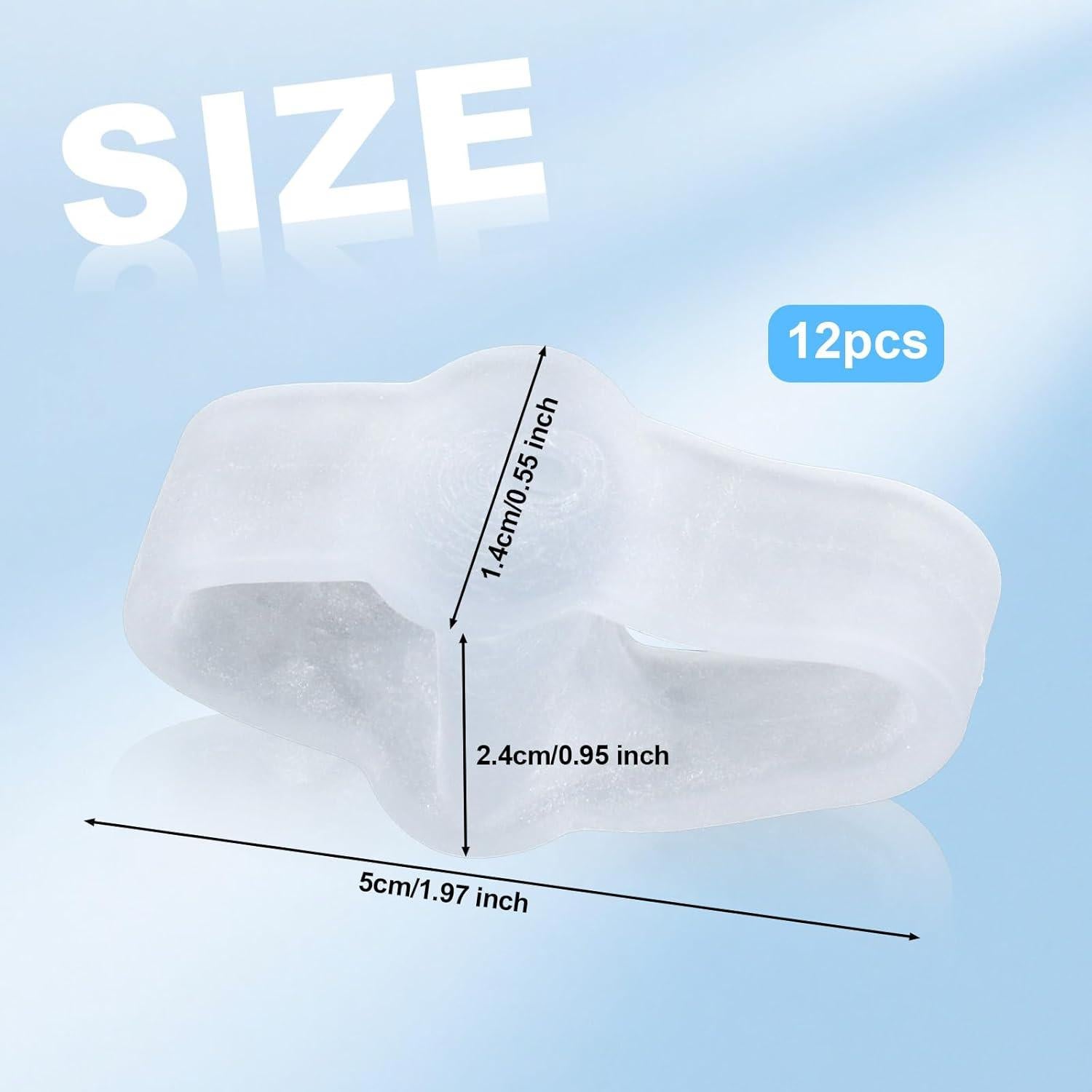 Separadores de Dedos de Silicona 12 Piezas Lasuroa 5x1.4cm