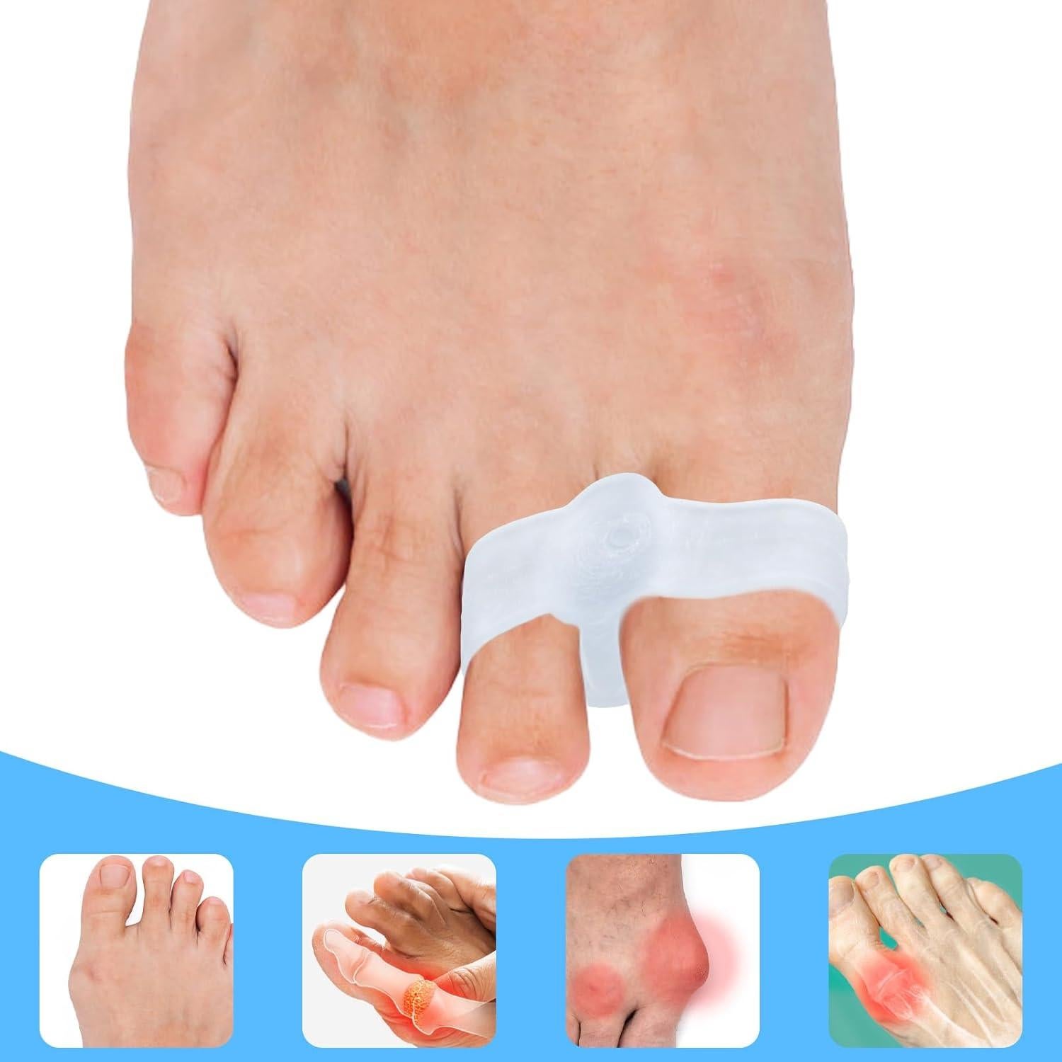 Separadores de Dedos de Silicona 12 Piezas Lasuroa 5x1.4cm