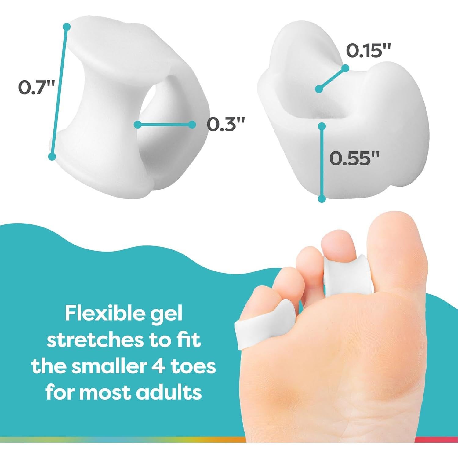 Separadores de Dedo Meñique ZenToes - Corrector de Juanete - Paquete de 4