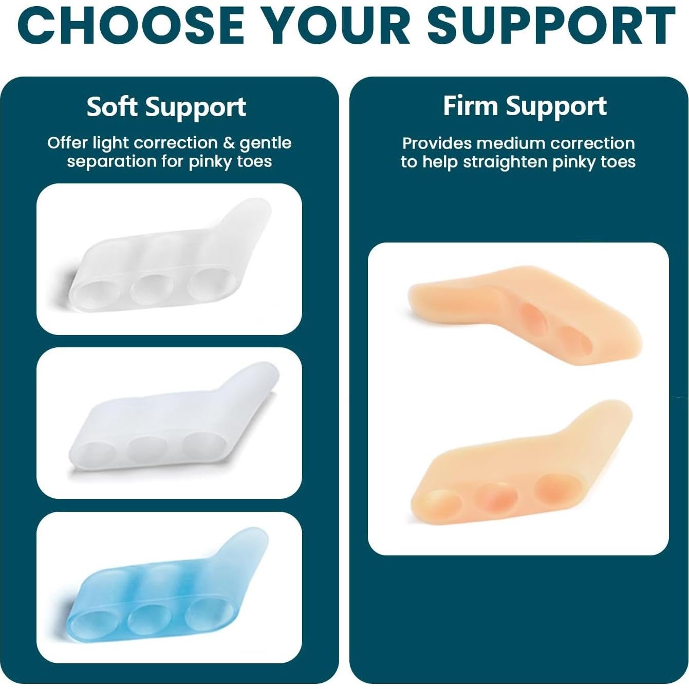 Separadores de Dedo Meñique Povihome - Alivio Neuroma 10 Piezas