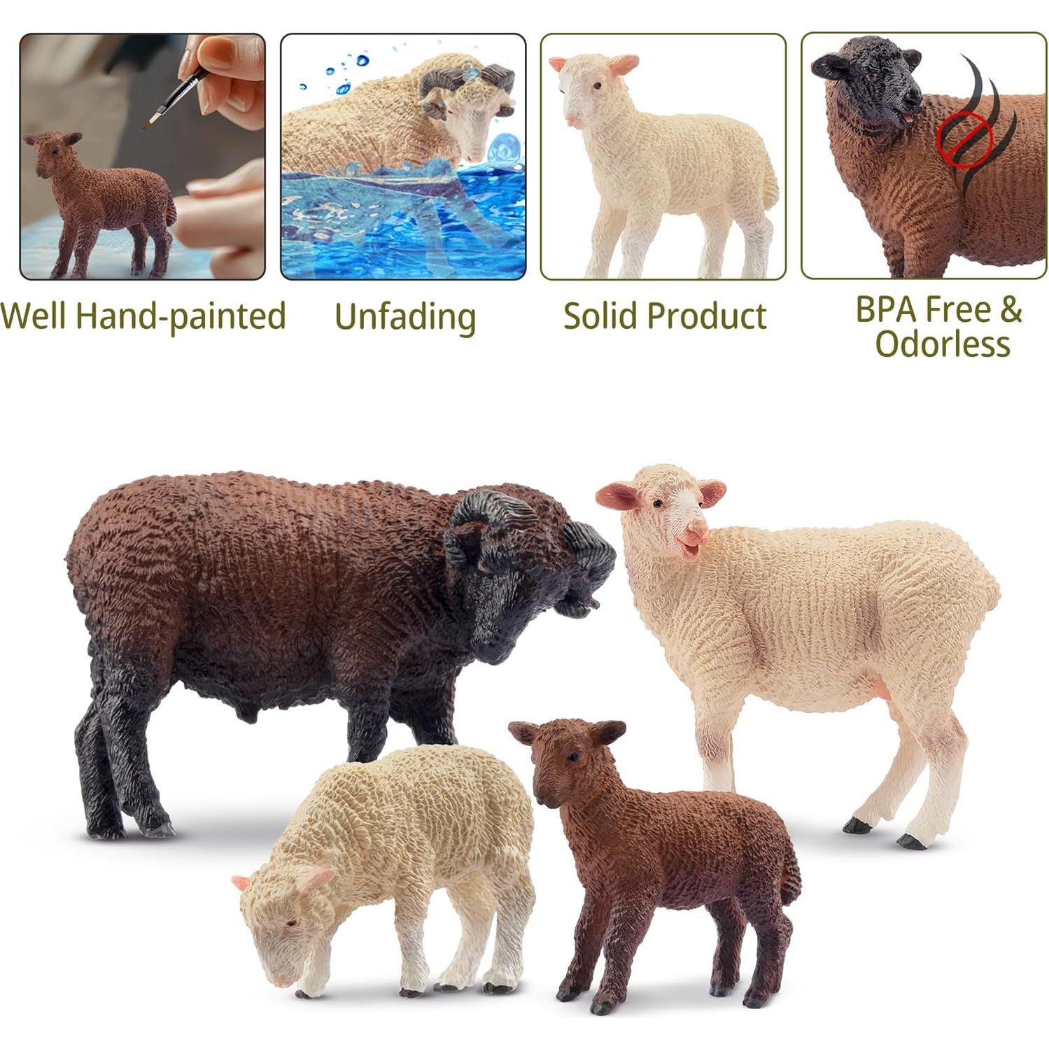 Toymany 8PCS Figuras de Ovejas Realistas Juguetes Educativos