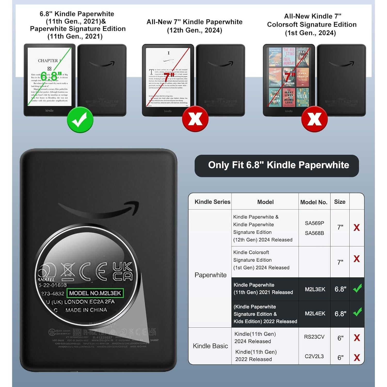 Funda MoKo para Kindle Paperwhite 11ª Gen 2021 Gris