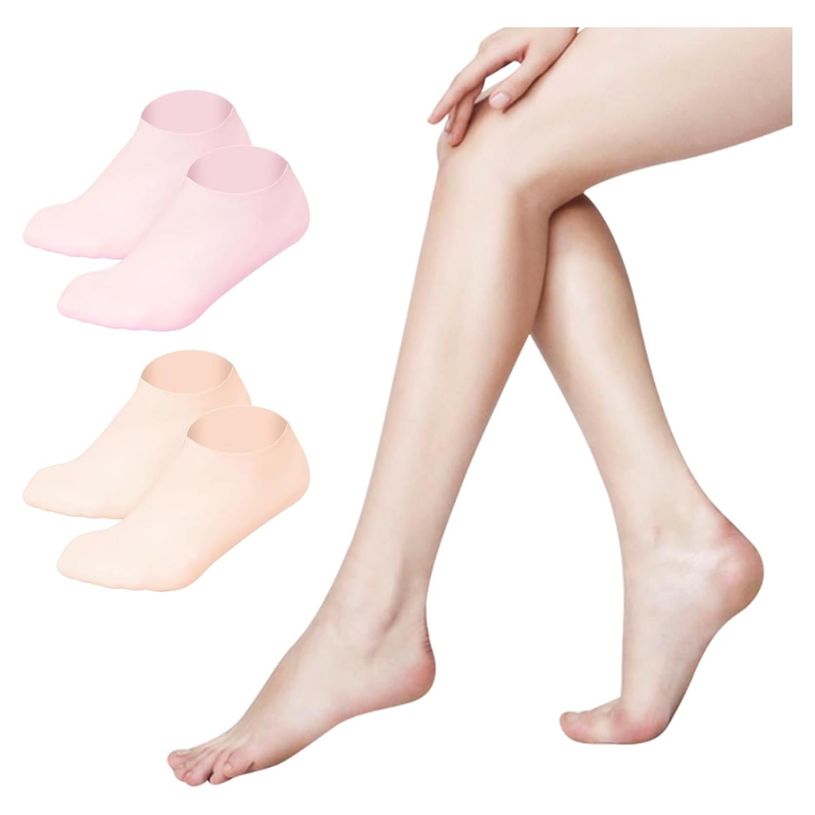 Calcetines Hidratantes de Silicona WBLLG para Pies Secos 2 Pares