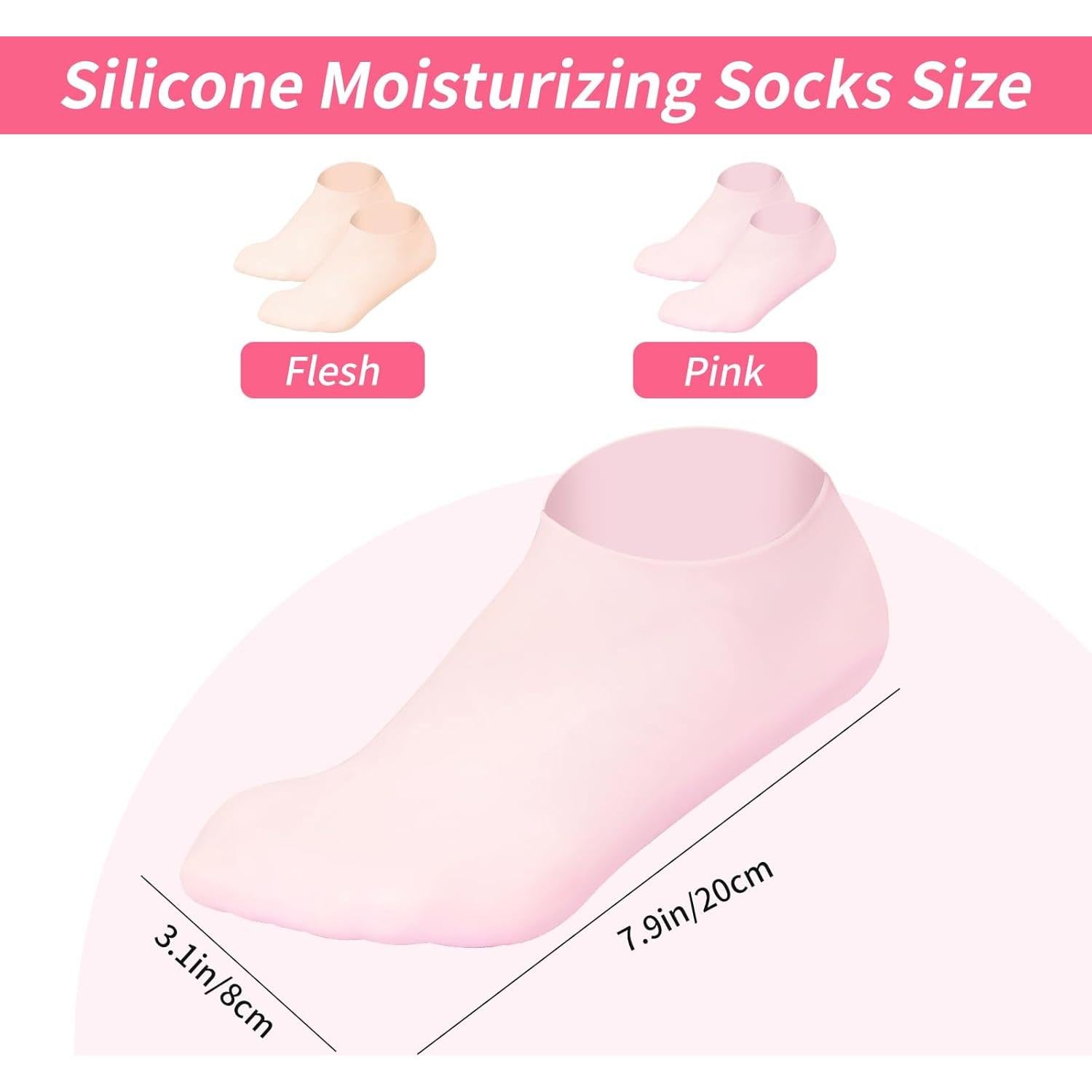 Calcetines Hidratantes de Silicona WBLLG para Pies Secos 2 Pares