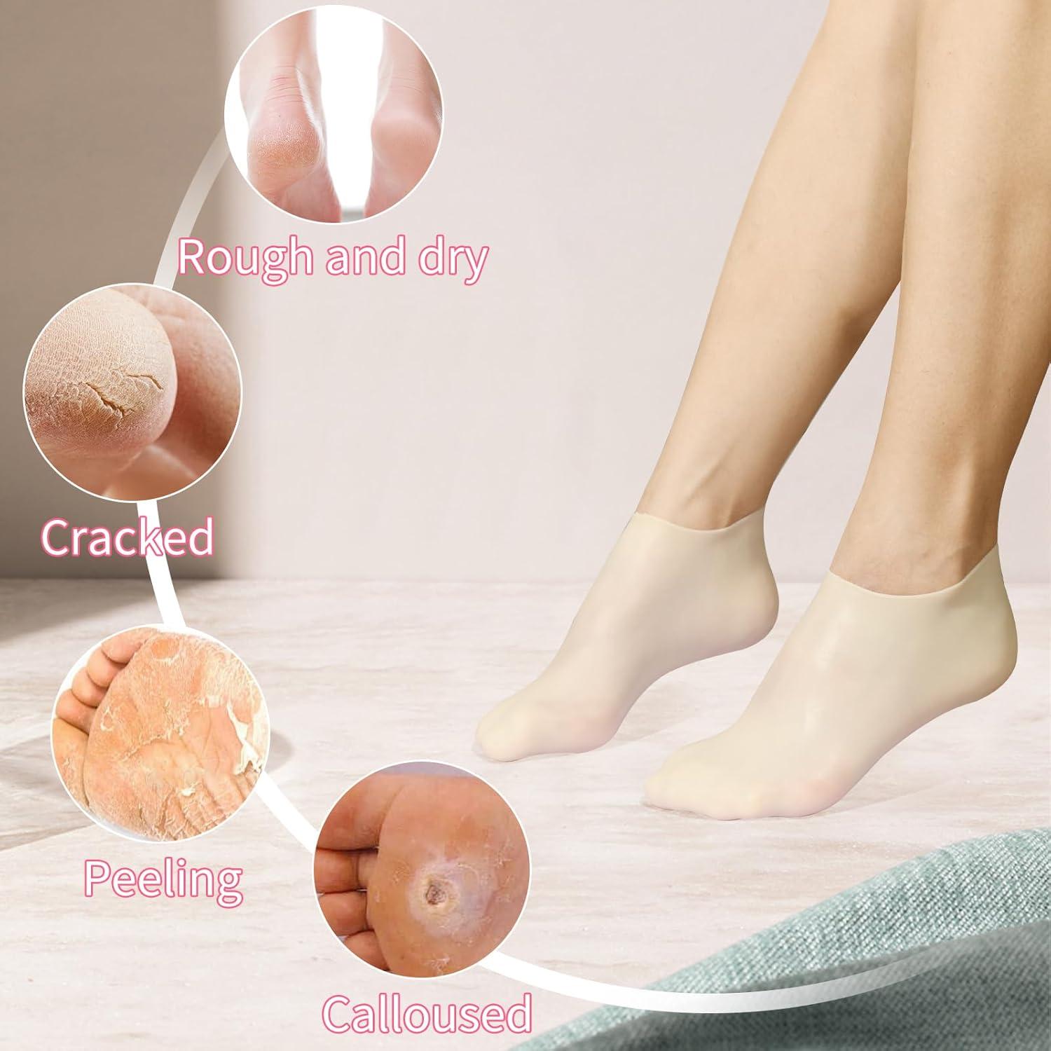 Calcetines Hidratantes de Silicona WBLLG para Pies Secos 2 Pares