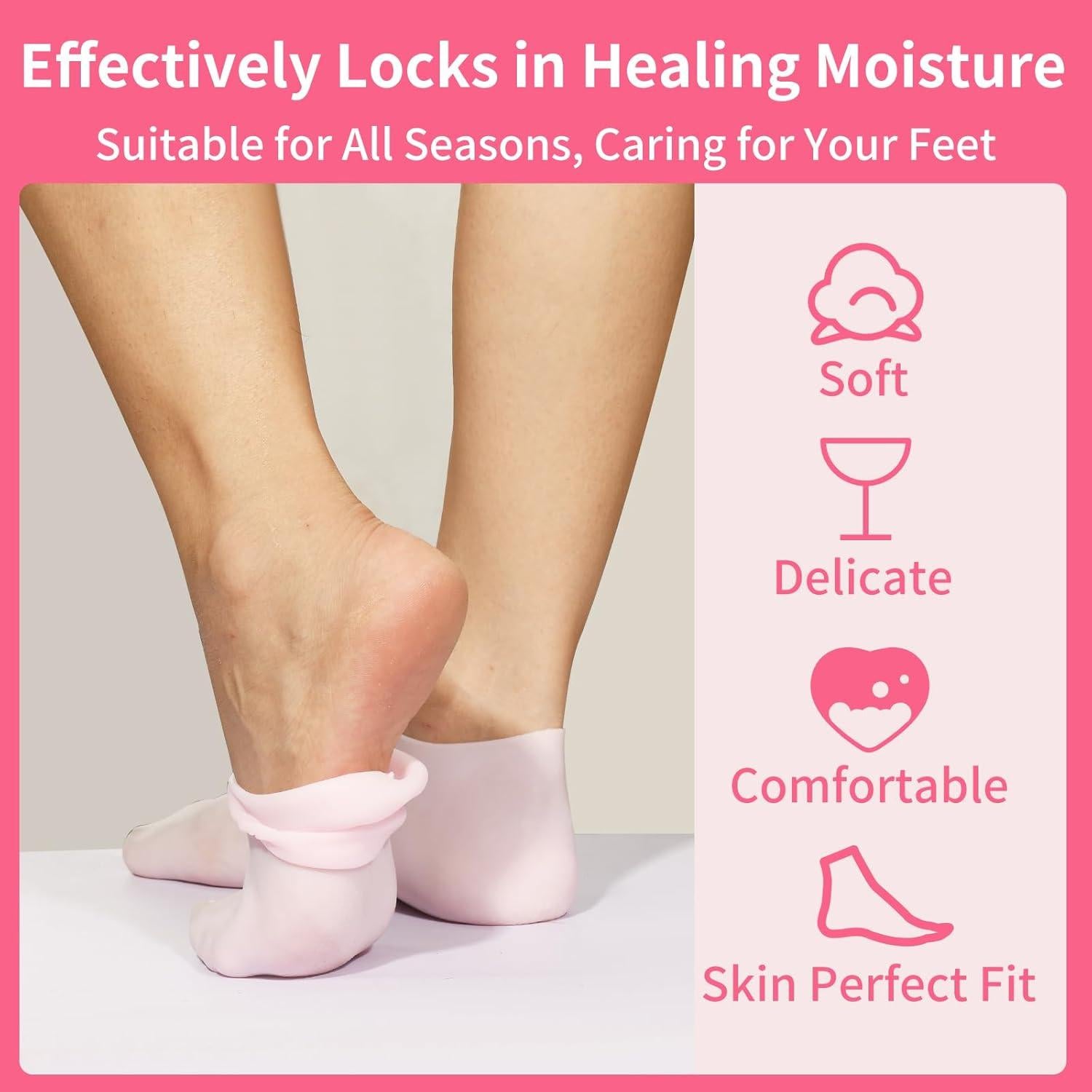 Calcetines Hidratantes de Silicona WBLLG para Pies Secos 2 Pares
