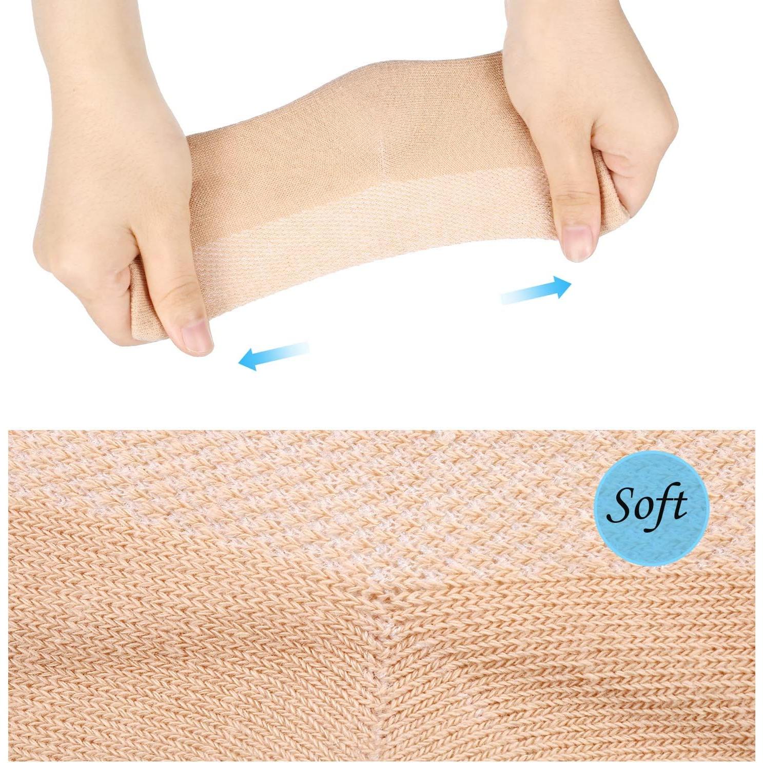 Calcetines Hidratantes de Gel Bememo - 4 Pares Beige para Talón