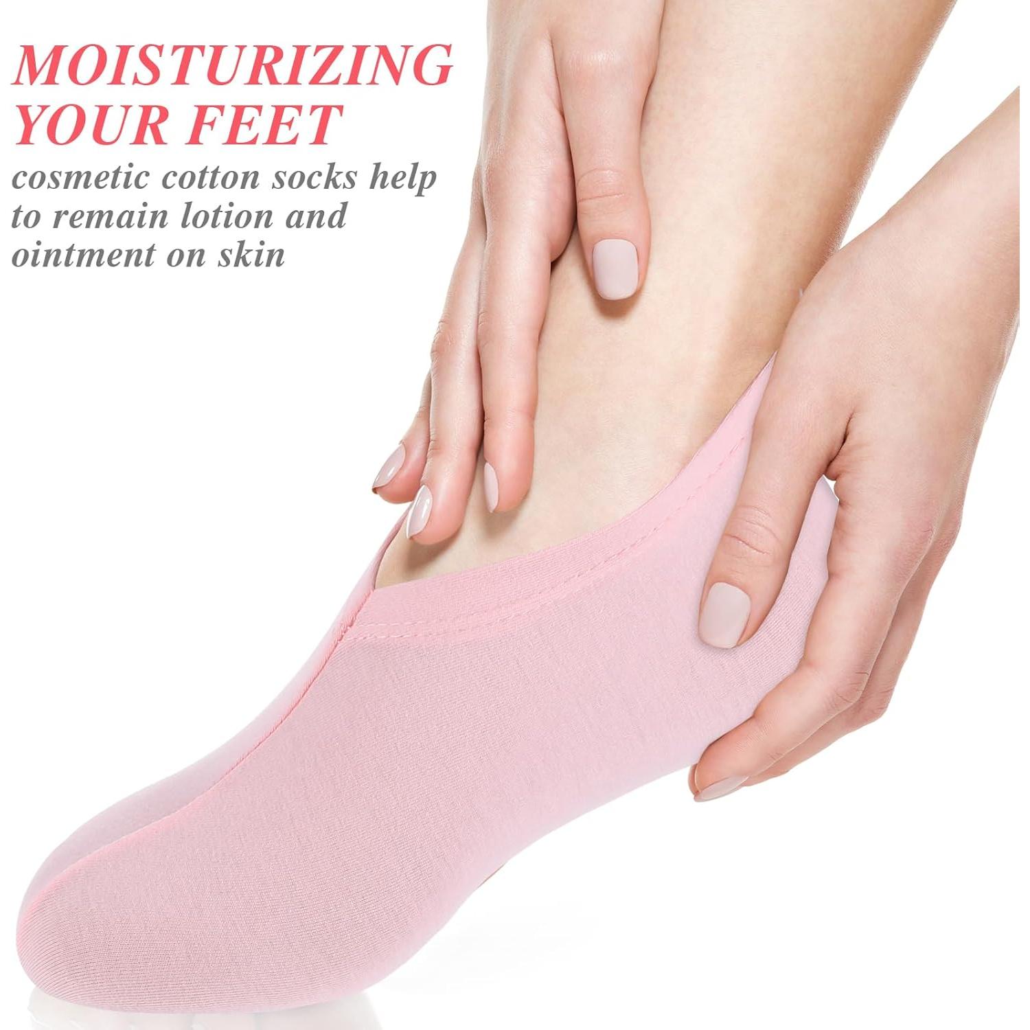 3 Pares Calcetines Hidratantes de Algodón para Pies - Rosa