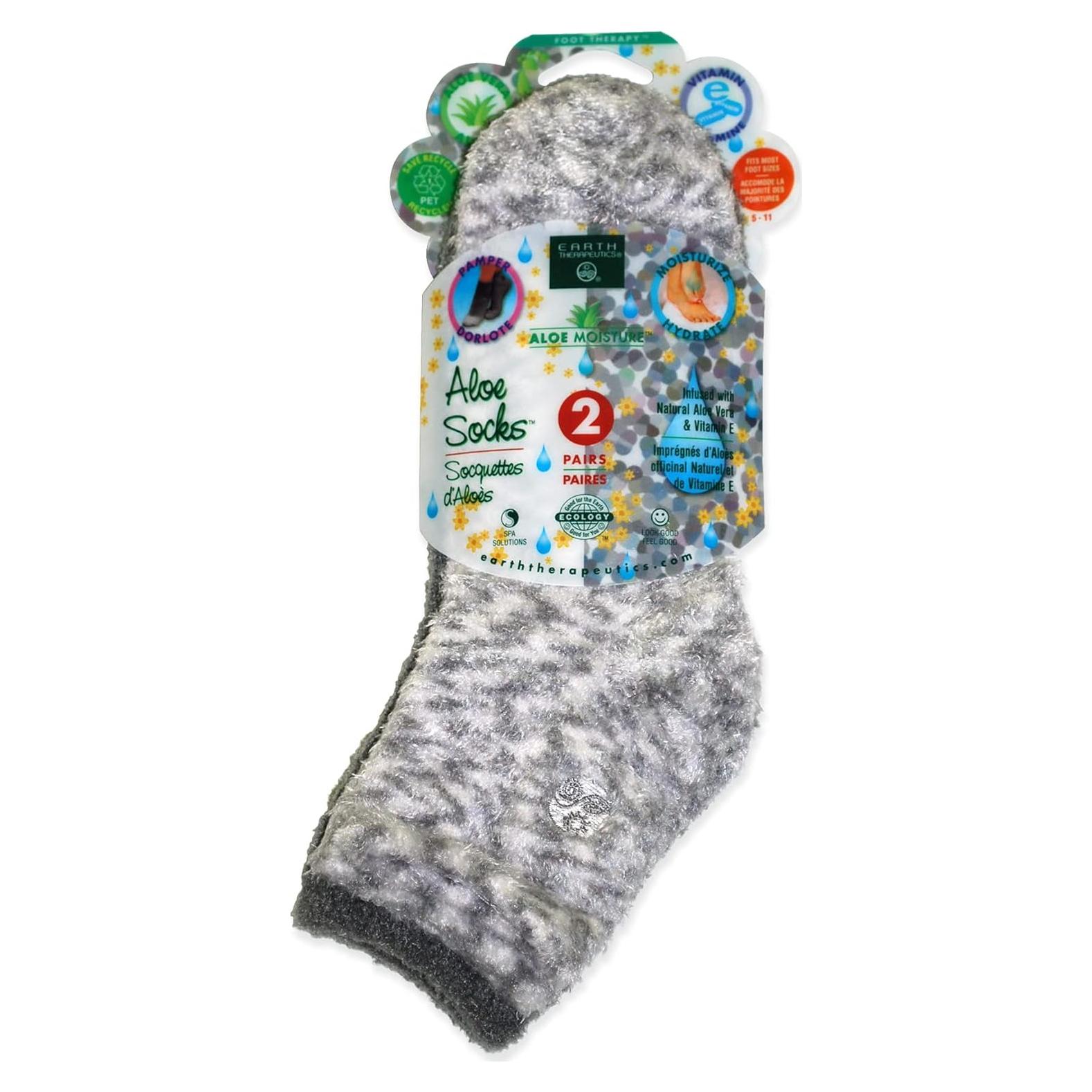 Calcetines Terapéuticos Earth Therapeutics con Aloe Vera y Vitamina E - 2 Pares