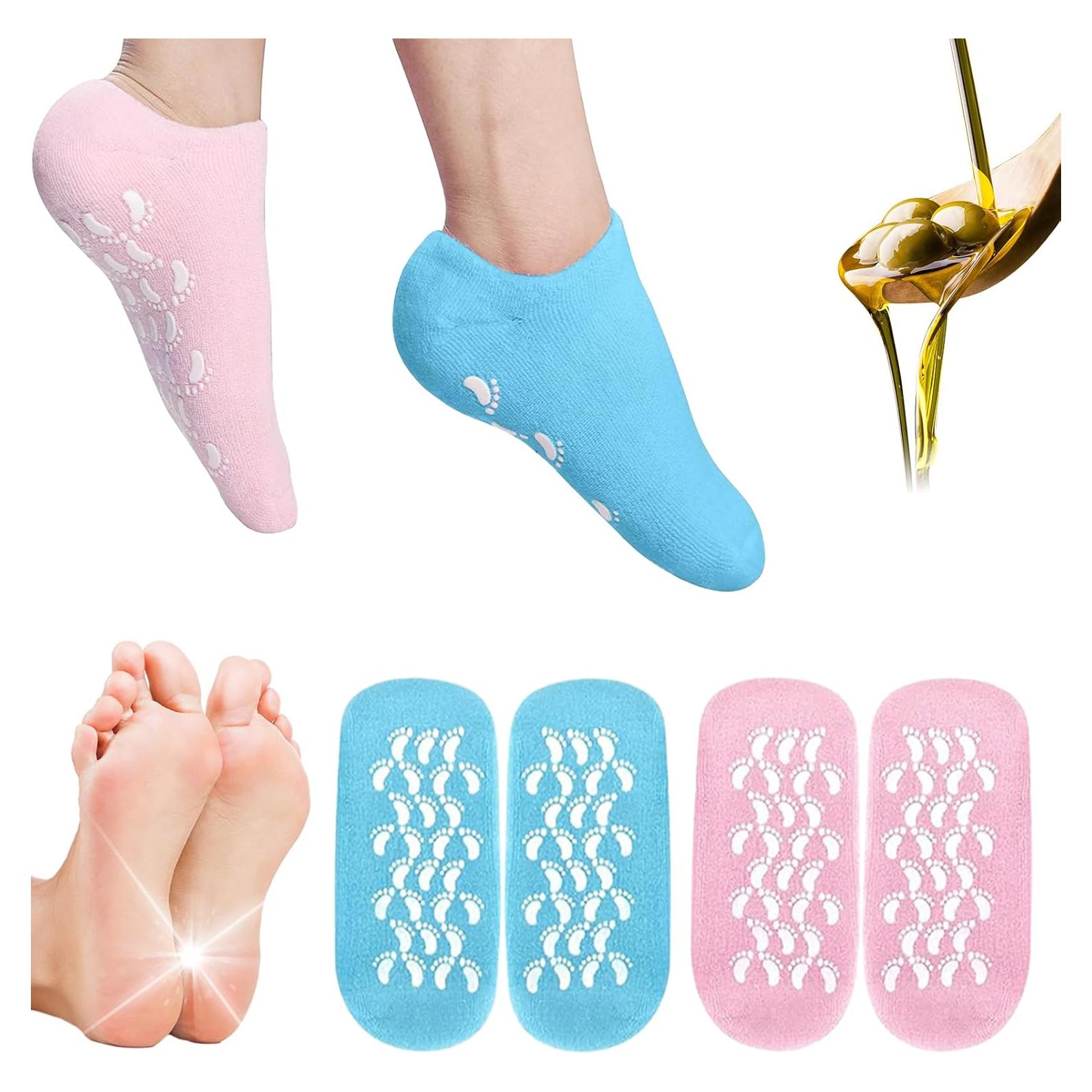 Calcetines Hidratantes de Silicona Sagry - 2 Pares para Pies Secos