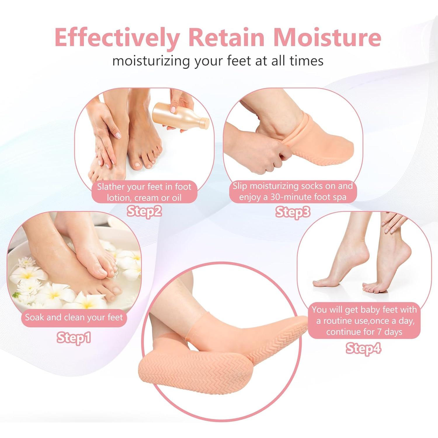 Calcetines Hidratantes de Silicona Vigdit XL Antideslizantes - 2 Pares