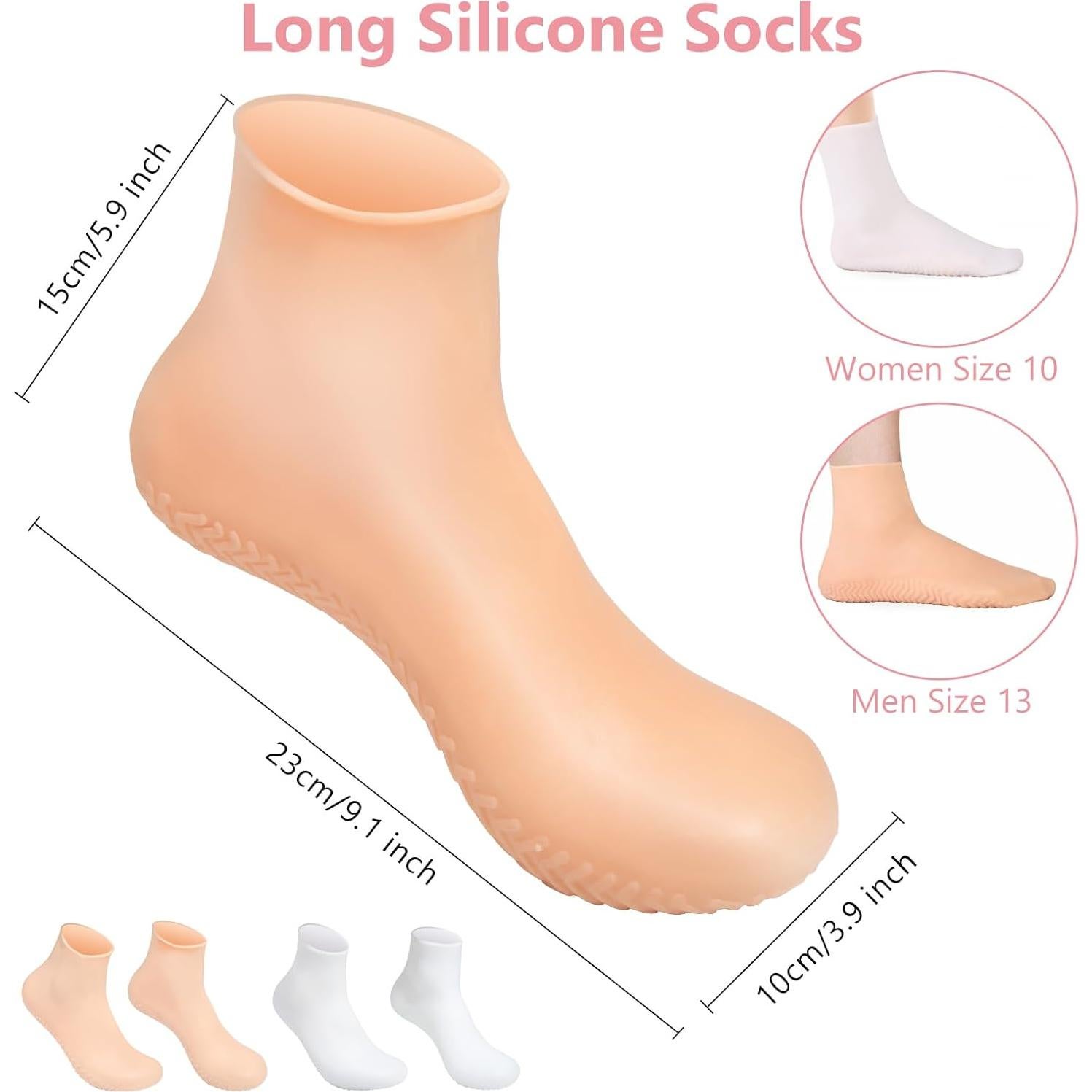 Calcetines Hidratantes de Silicona Vigdit XL Antideslizantes - 2 Pares