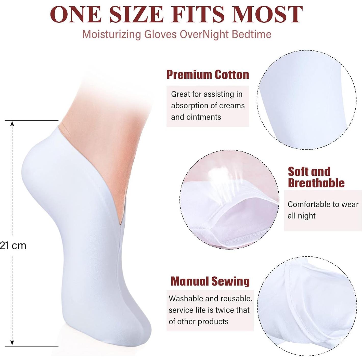 Geyoga 10 Pares Calcetines Hidratantes Algodón para Pies Secos