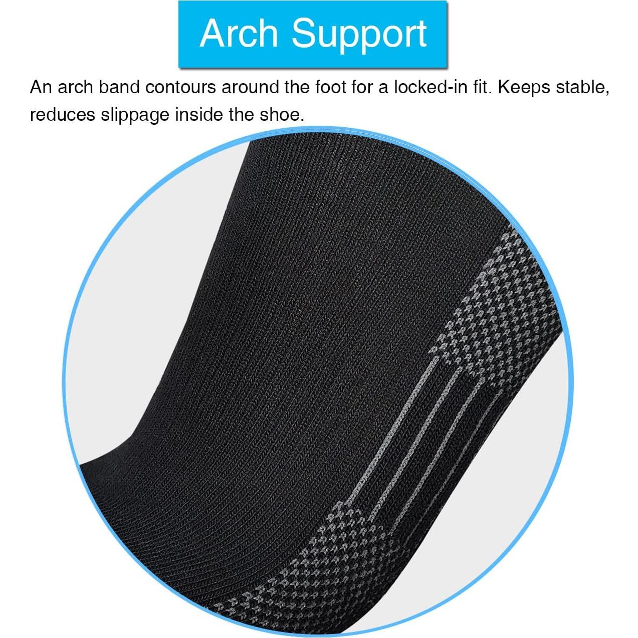 Calcetines de Trabajo APTYID para Hombre Talla 9-12 Negro 6 Pares