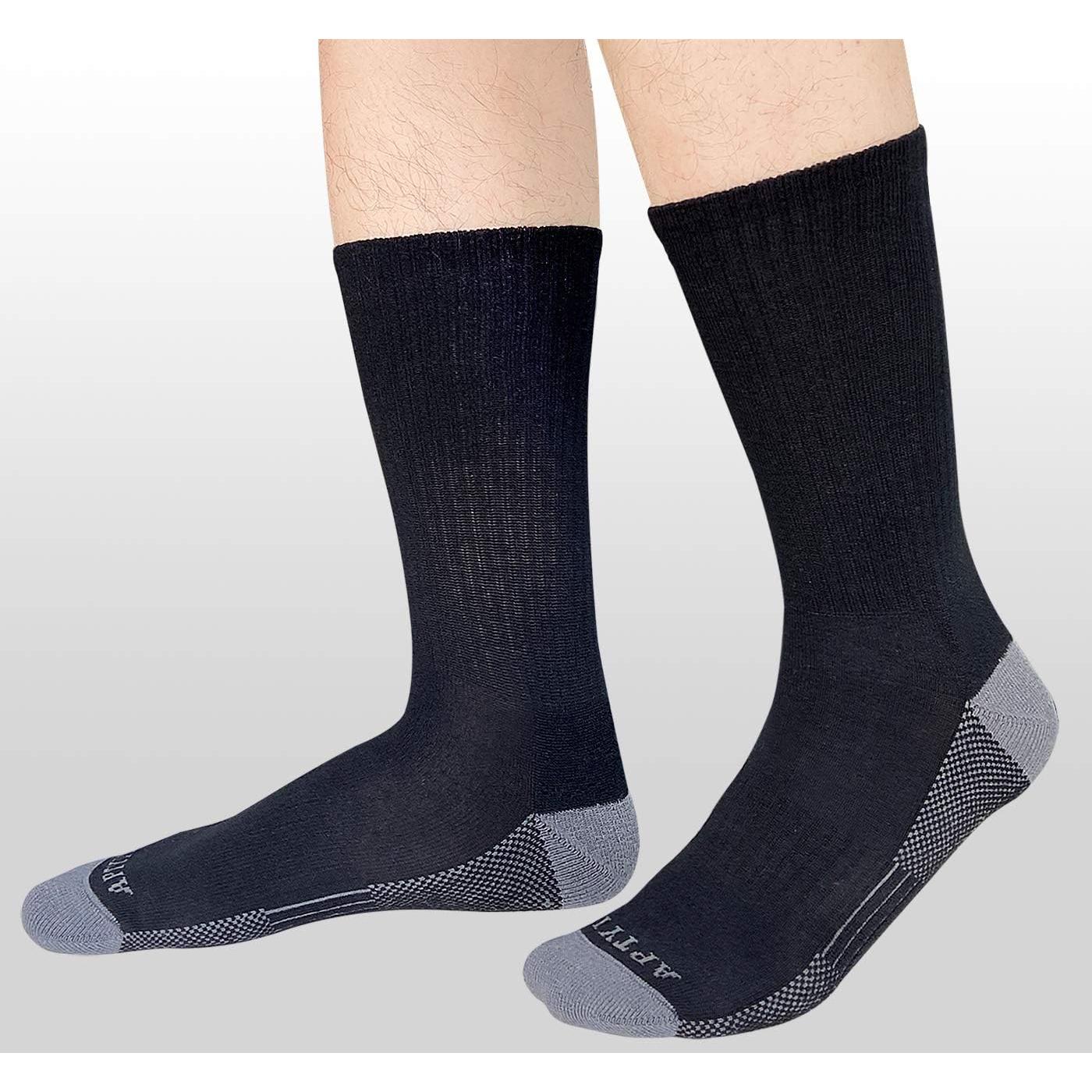 Calcetines de Trabajo APTYID para Hombre Talla 9-12 Negro 6 Pares