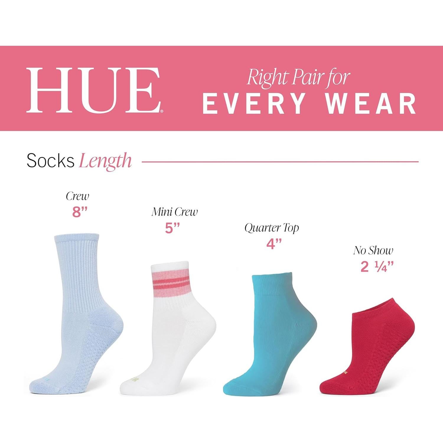 Calcetines Mini Crew HUE para Mujeres - Paquete de 6 Pairs