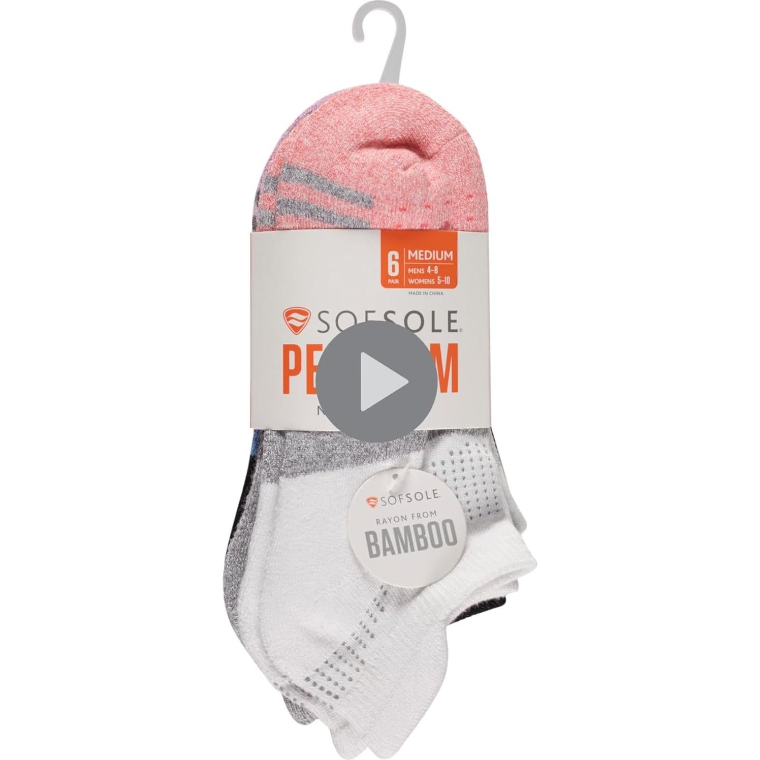 Calcetines No-Show de Rendimiento Sof Sole para Mujeres - 6 Pares