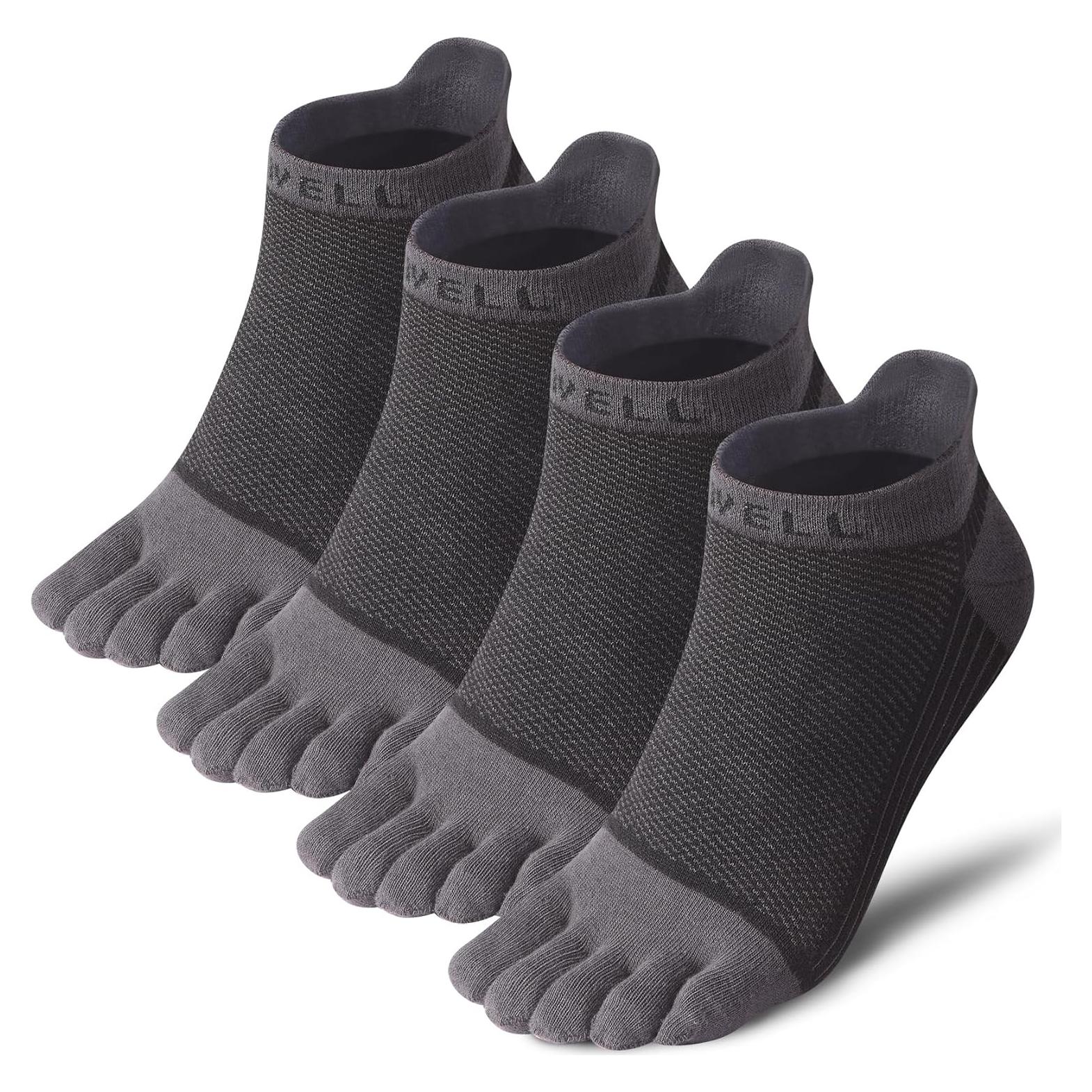 Calcetines de Algodón VWELL 5 Dedos No Show 4 Pares Talla 7-11