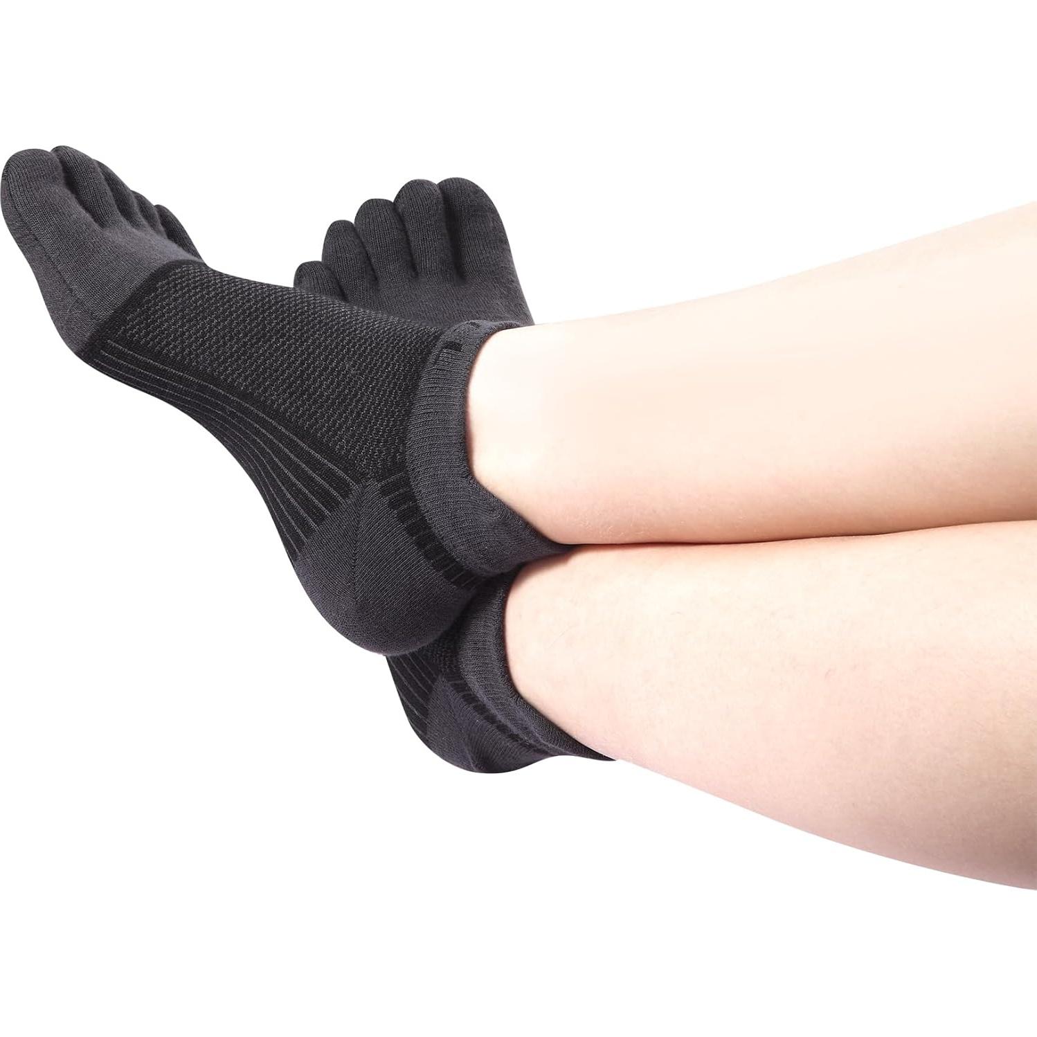 Calcetines de Algodón VWELL 5 Dedos No Show 4 Pares Talla 7-11