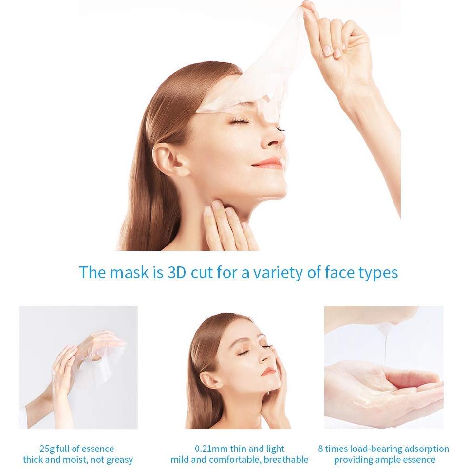 Mascarilla Facial Hidratante WIS - 10 Paquetes con Ácido Hialurónico