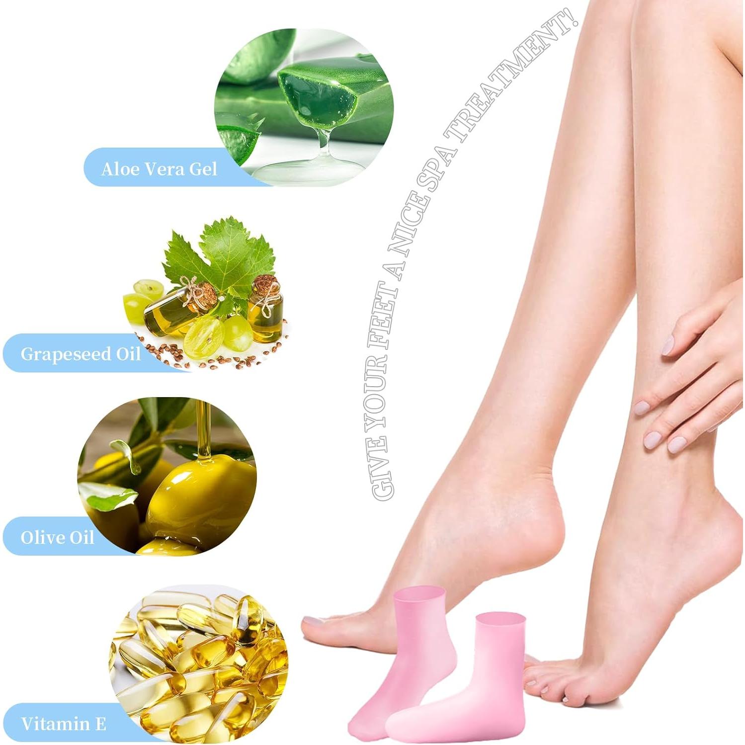 Calcetines de Silicona Hidratantes Zxfuture para Mujeres - Rosa