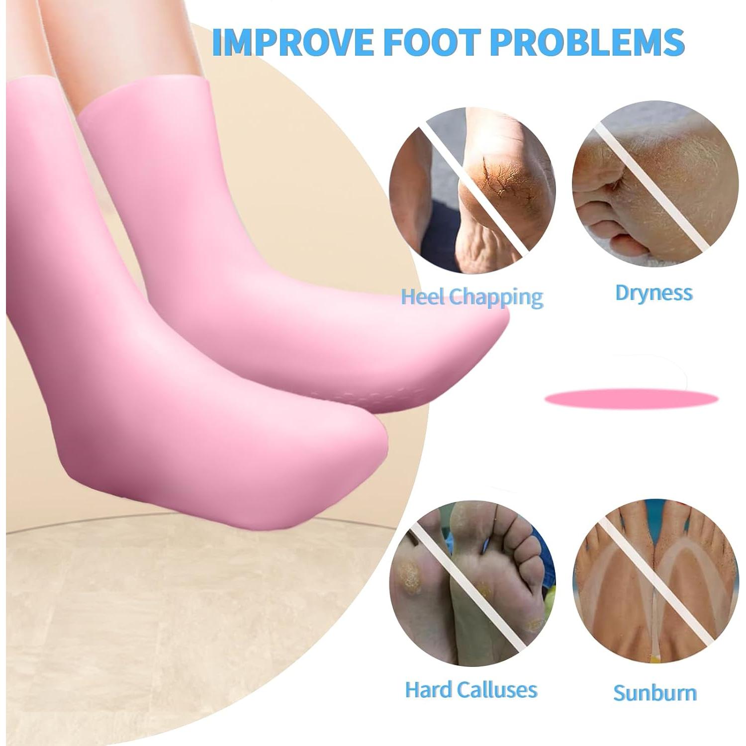 Calcetines de Silicona Hidratantes Zxfuture para Mujeres - Rosa