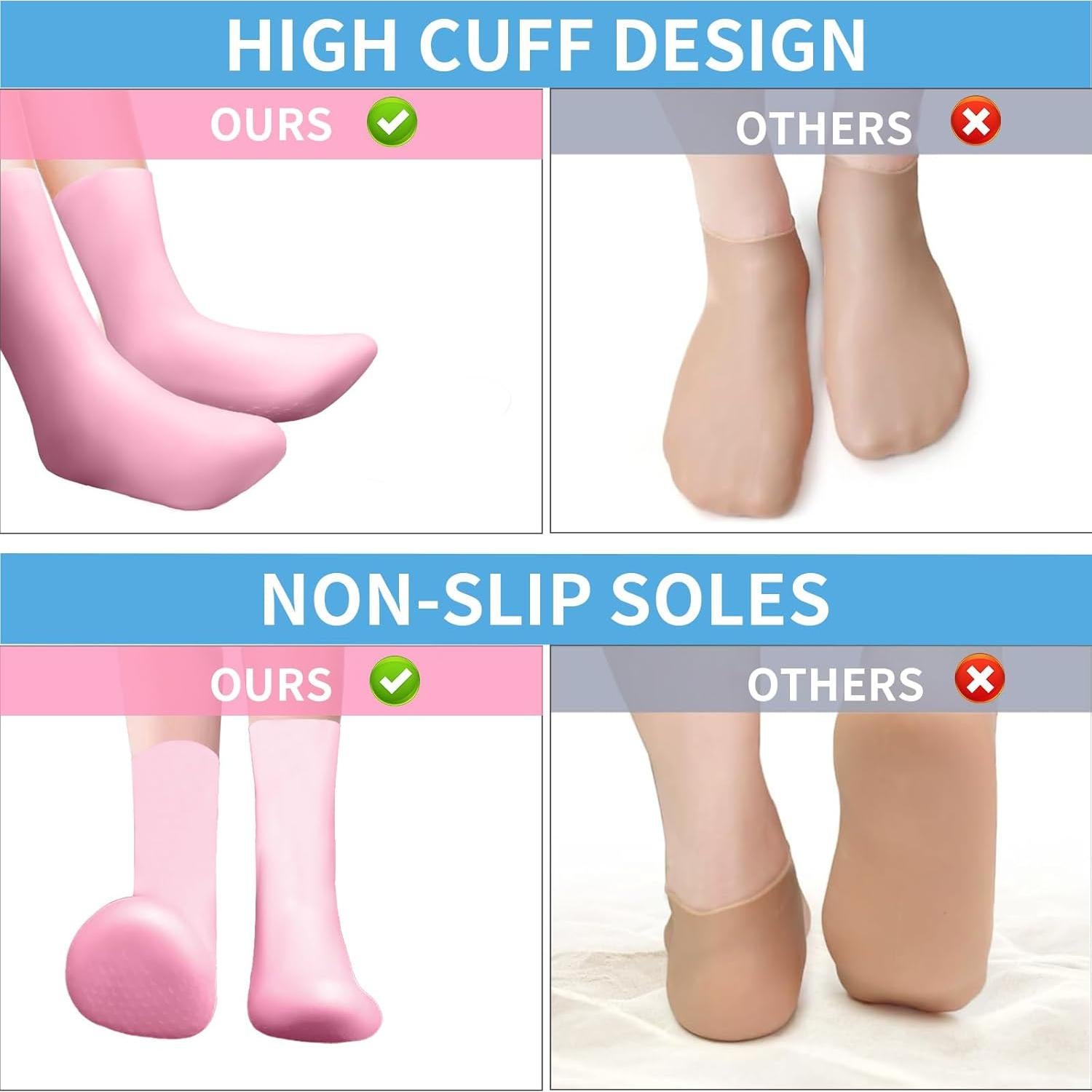 Calcetines de Silicona Hidratantes Zxfuture para Mujeres - Rosa