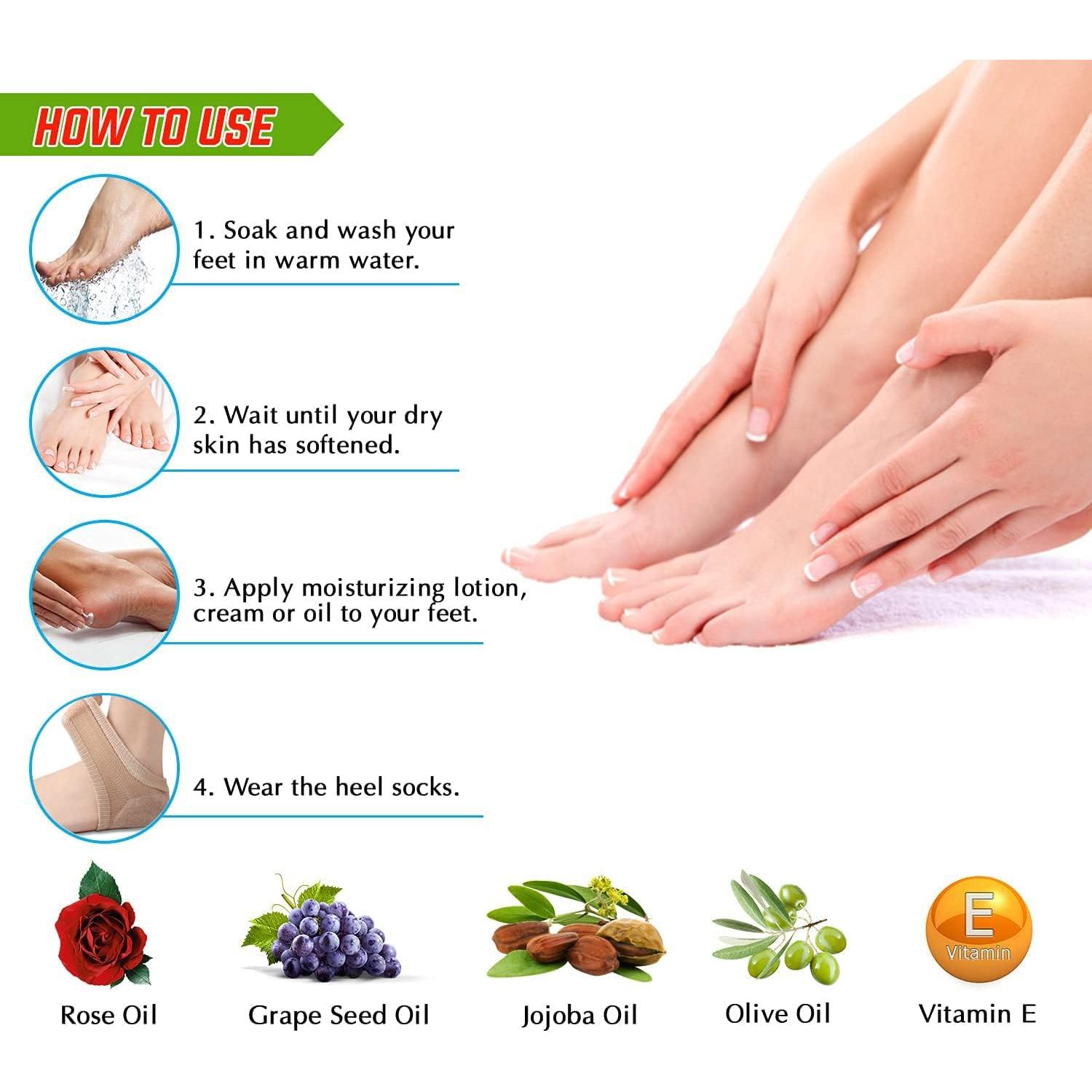 Calcetines Hidratantes de Gel Xemz para Talones Agrietados - 2 Pares