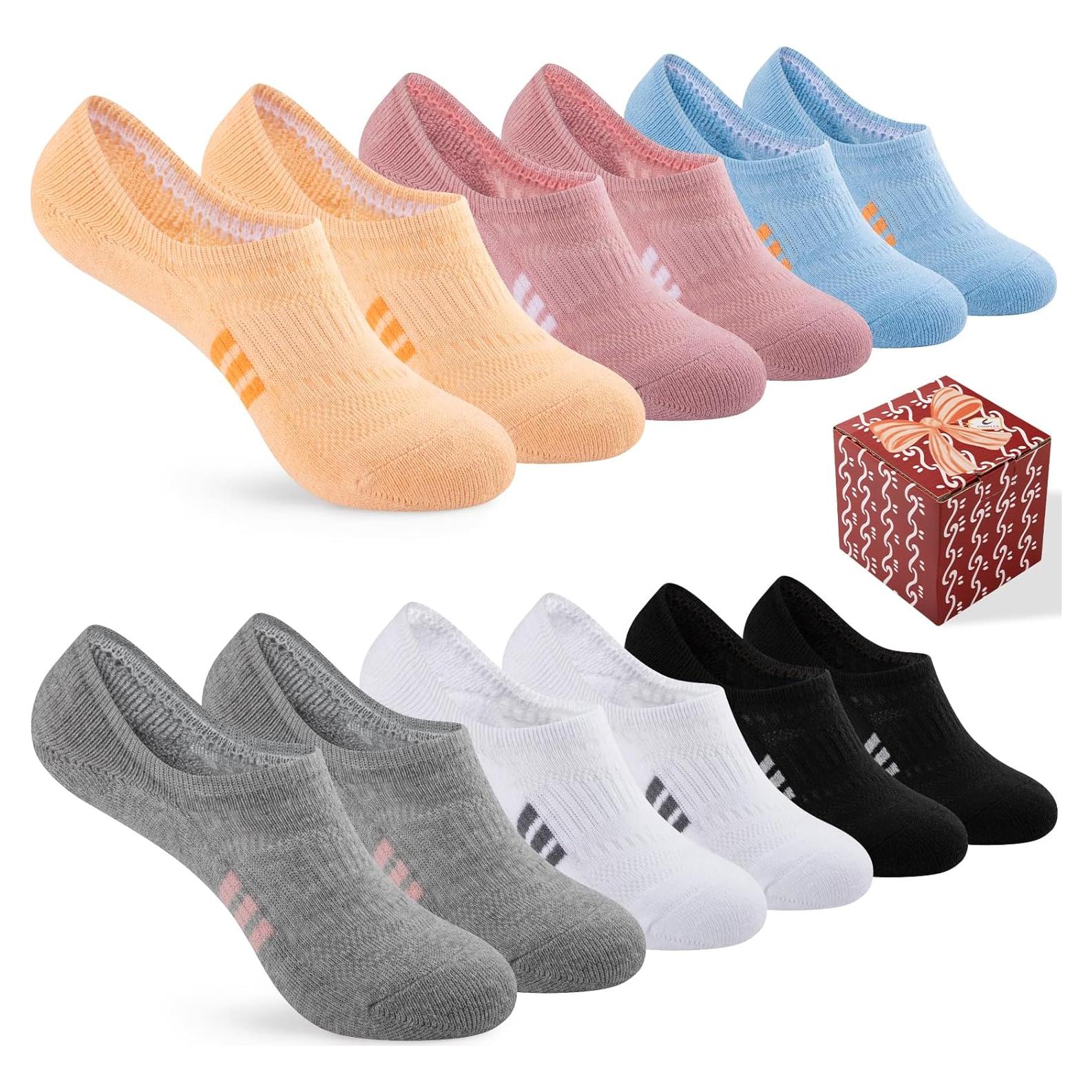 Calcetines Invisibles COOPLUS para Mujeres - 6 Pares Multicolor