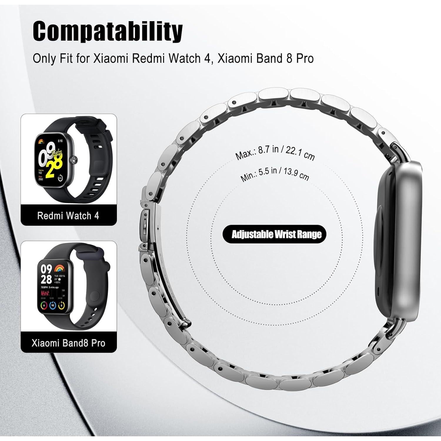 TiMOVO Banda Acero Inoxidable para Xiaomi Redmi Watch 4