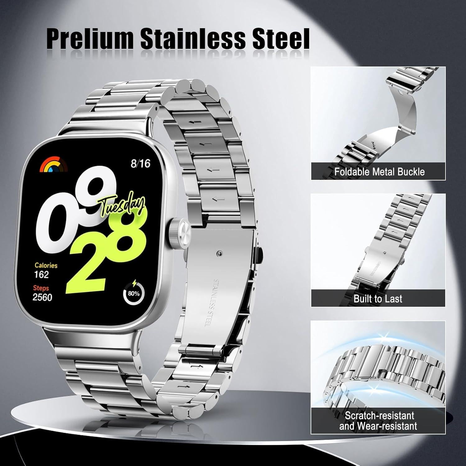 TiMOVO Banda Acero Inoxidable para Xiaomi Redmi Watch 4