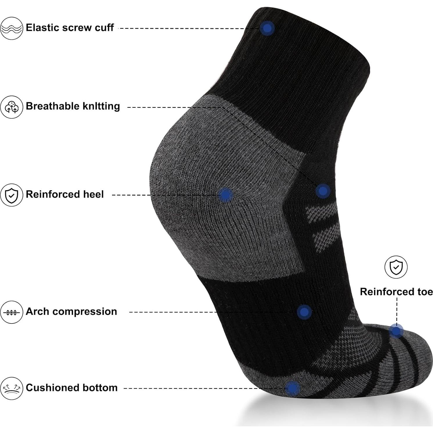 Calcetines de Tobillo Acolchados COOPLUS para Hombre - 8 Pares