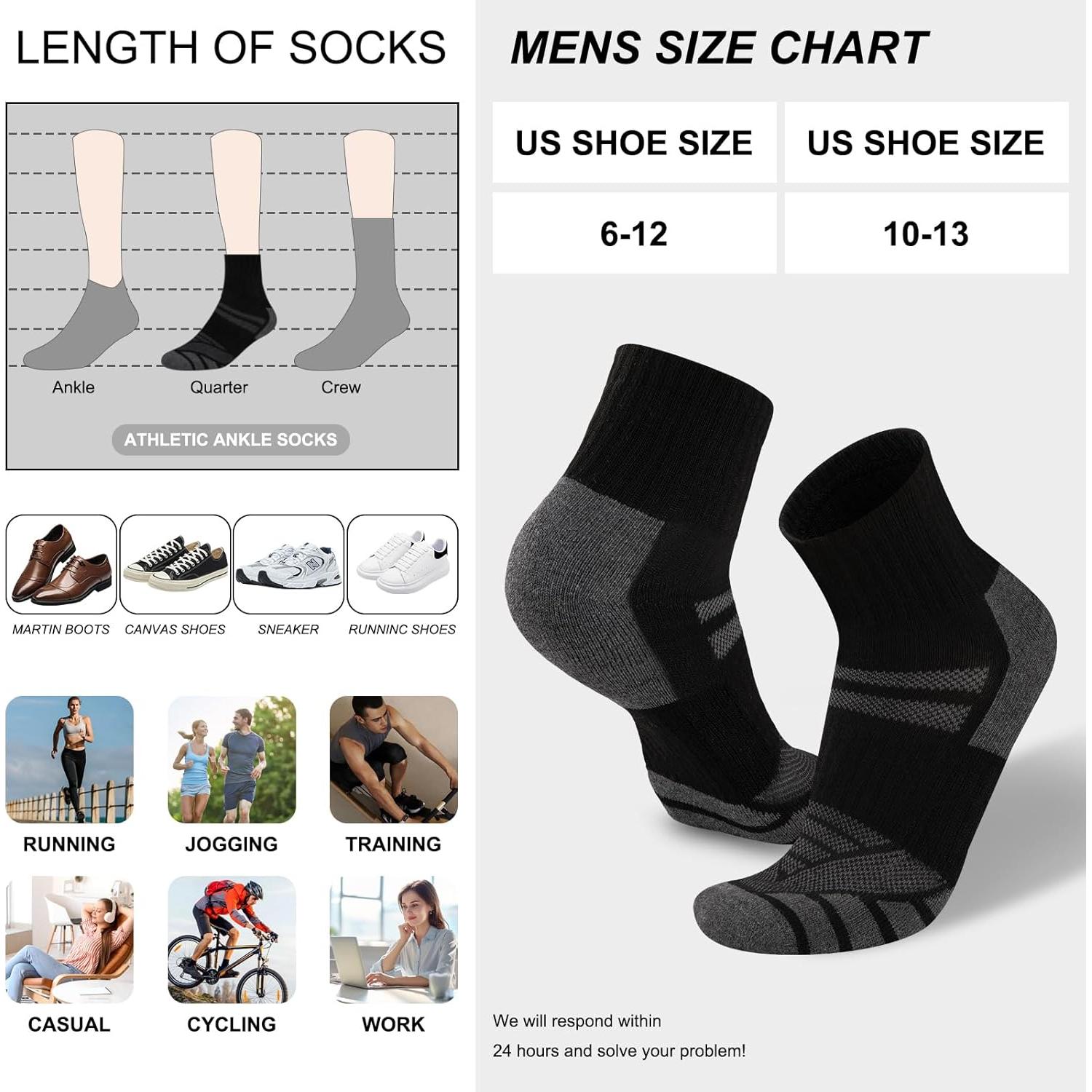 Calcetines de Tobillo Acolchados COOPLUS para Hombre - 8 Pares