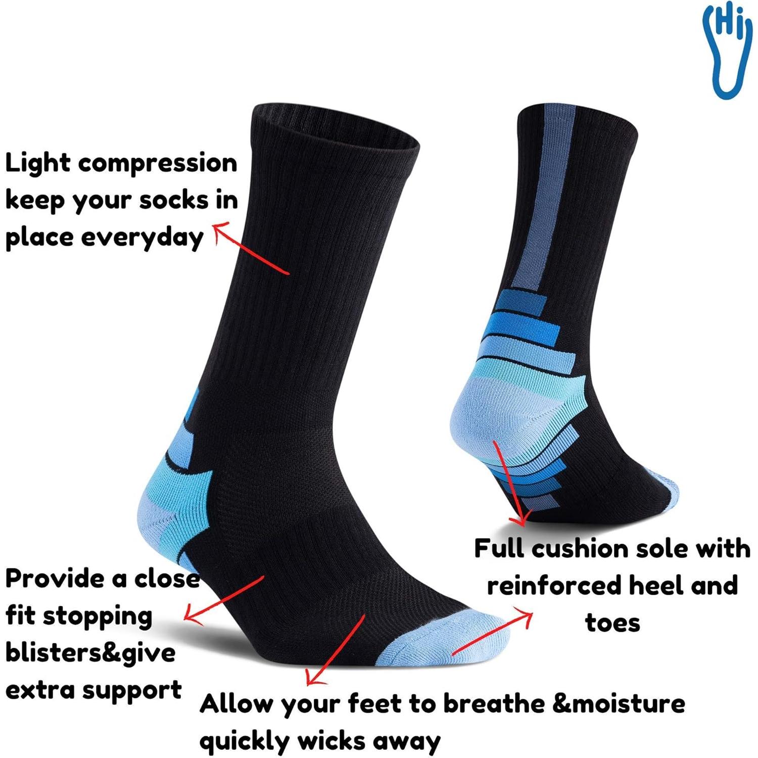 Calcetines atléticos para hombres 3 pares con soporte de arco