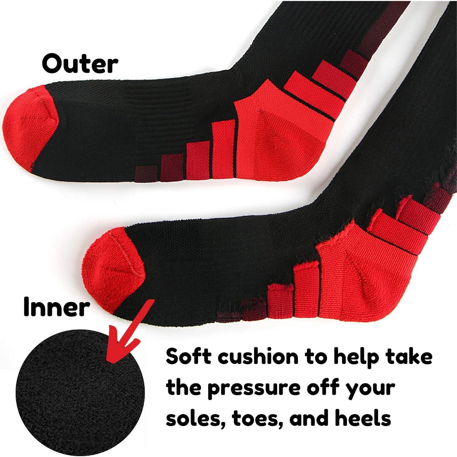 Calcetines atléticos para hombres 3 pares con soporte de arco