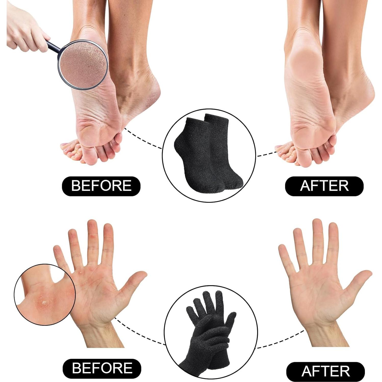 Set de Guantes y Calcetines Hidratantes Jiuguva - Aloe Vera - 4 Pares