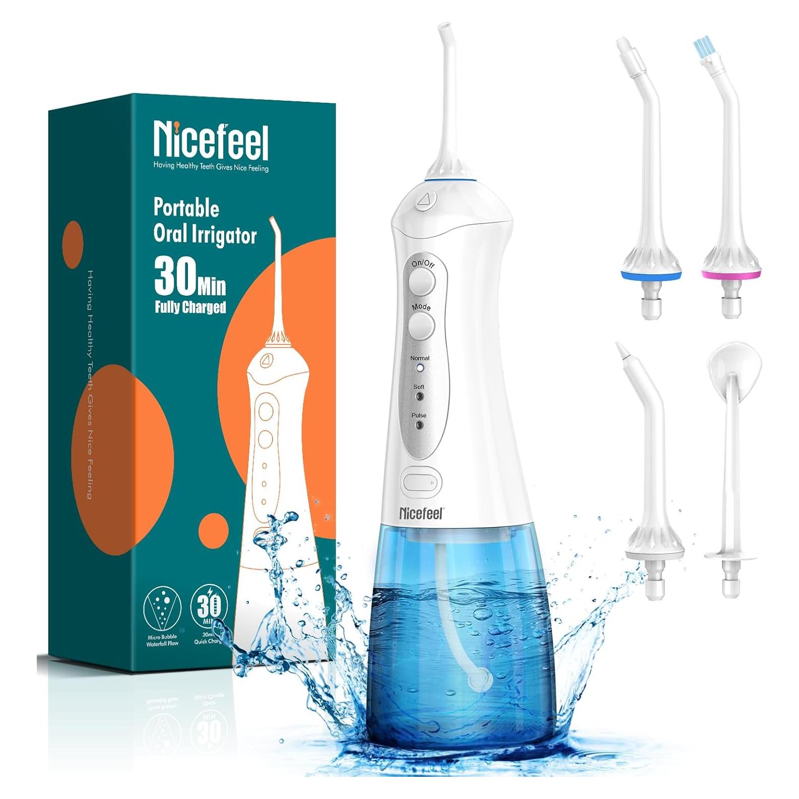 Irrigador Dental Inalámbrico Nicefeel NF A1 - 300ml, IPX7