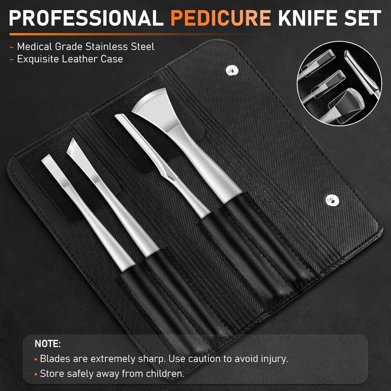 Juego de Pedicura Profesional DRMODE 4 Piezas Acero Inoxidable