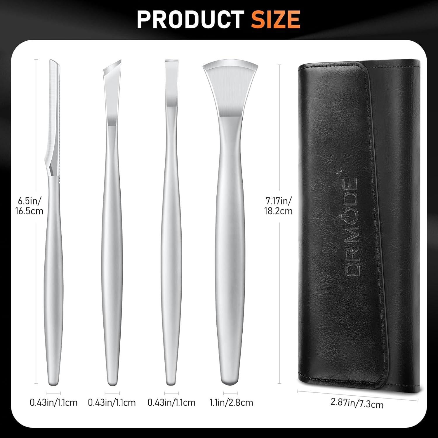 Juego de Pedicura Profesional DRMODE 4 Piezas Acero Inoxidable