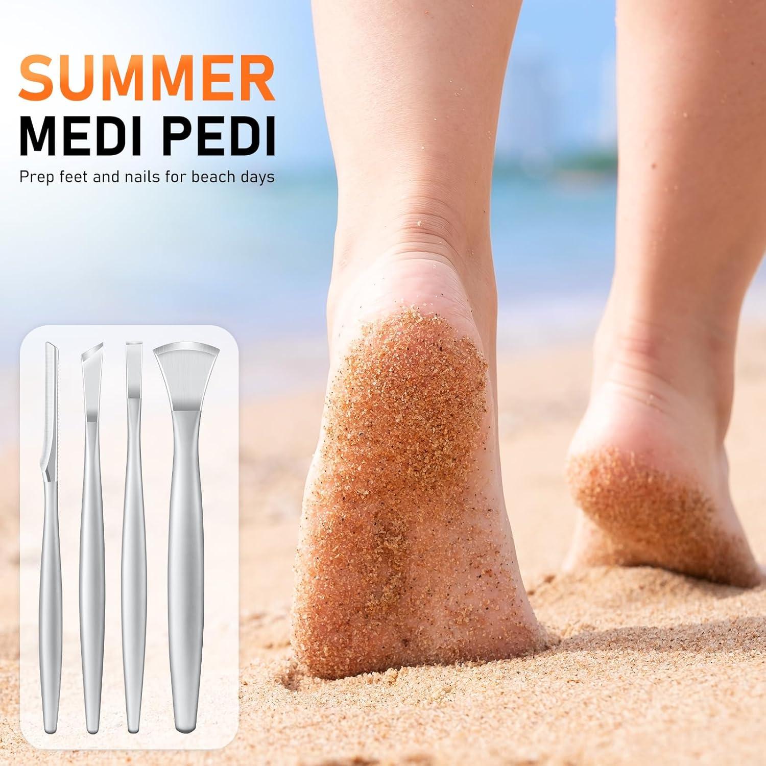 Juego de Pedicura Profesional DRMODE 4 Piezas Acero Inoxidable