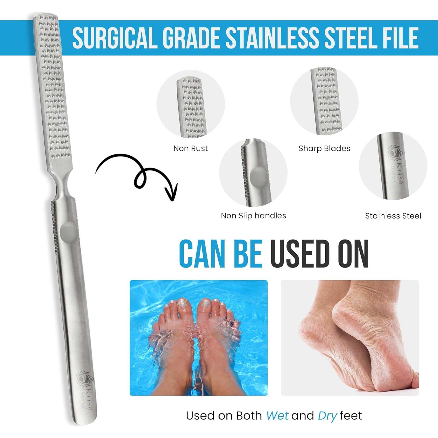 Raspador de Pies Profesional Krisp Beauty 17.78 cm Acero Inoxidable