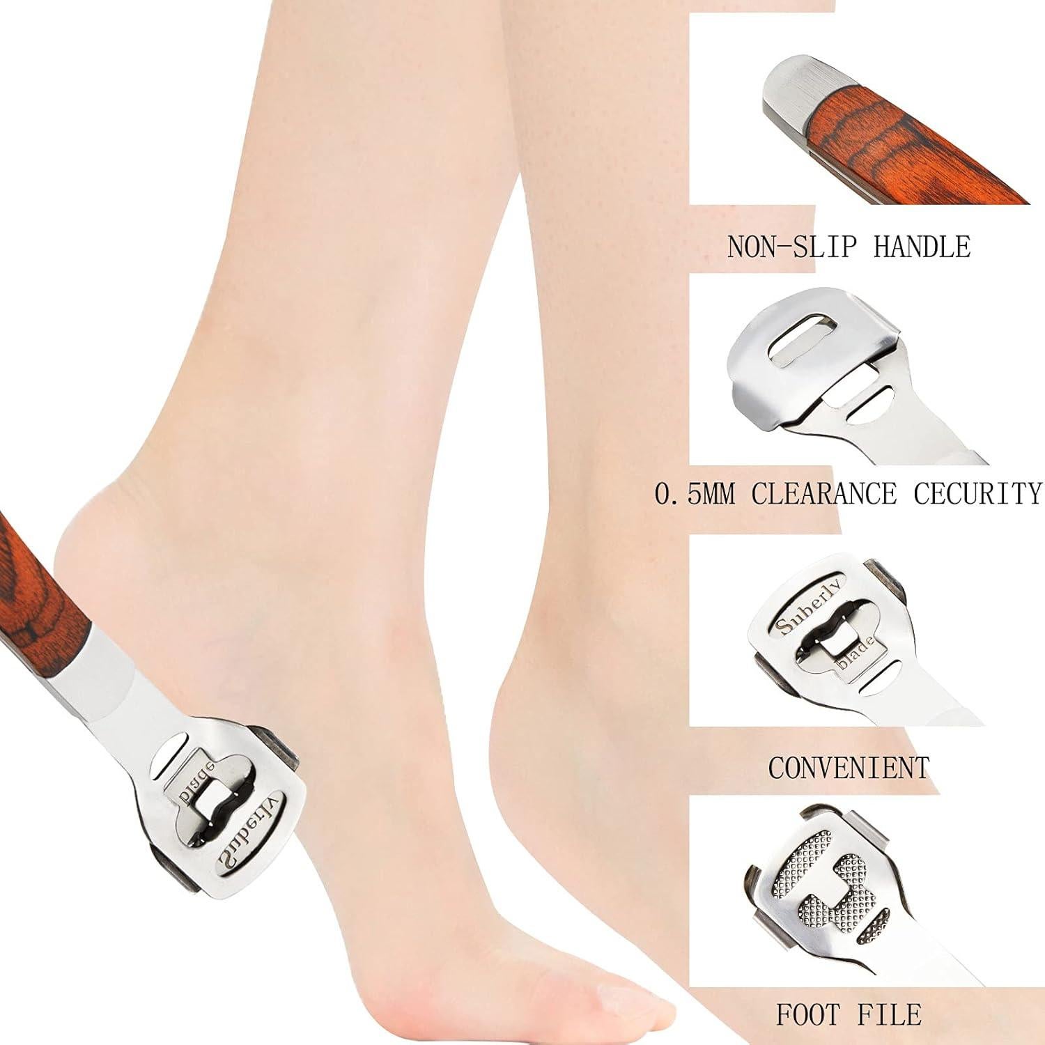 Juego de Rasurador de Callos Jutoe-7 con 50 Cuchillas y Lima