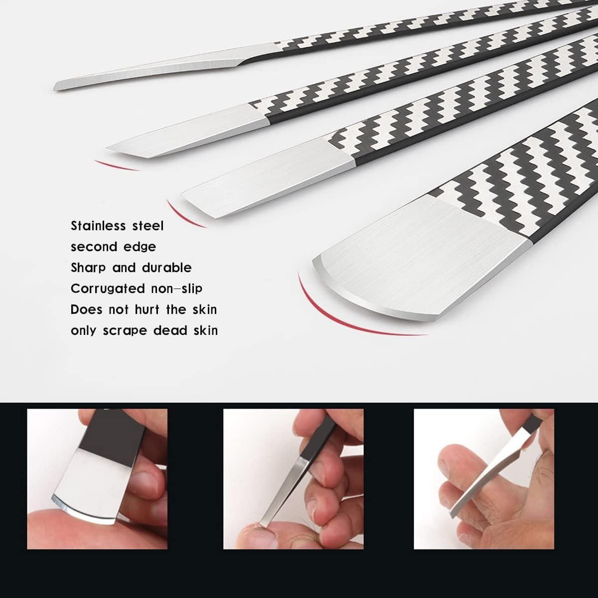 Juego de 4 cuchillos de pedicura WANLIAN para uñas encarnadas