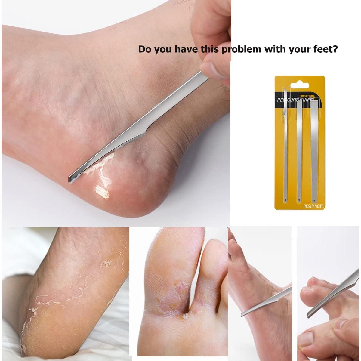 Juego de cuchillos de pedicura WANLIAN 3 piezas acero inoxidable